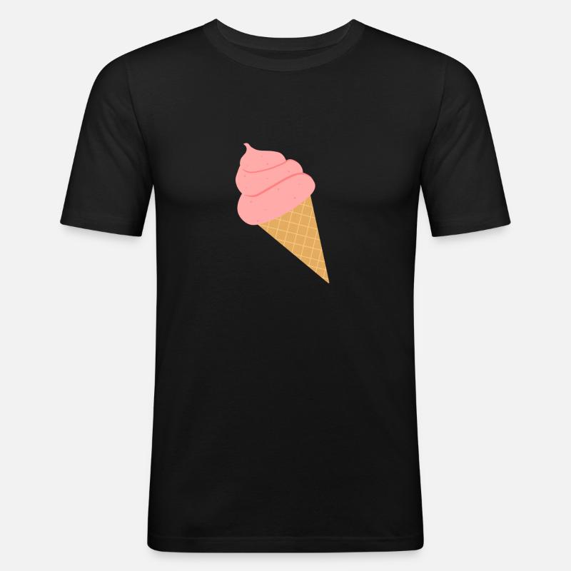 Eis Eiscreme Sommer Softeis Geschenk - Männer Slim Fit T-Shirt - Schwarz