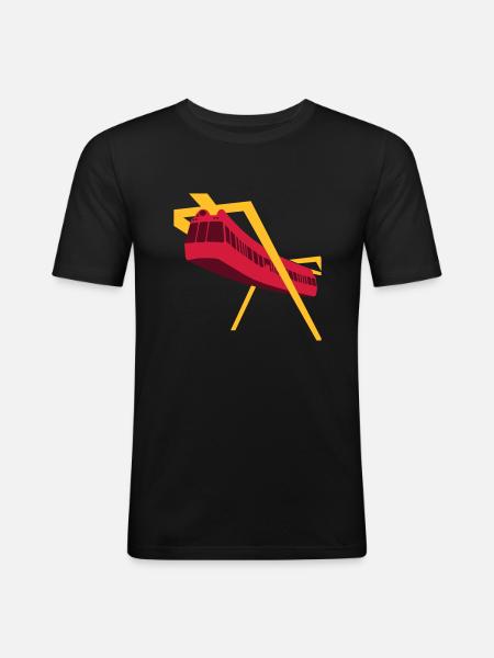 Aerobus Mannheim BUGA 1975 - Männer Slim Fit T-Shirt - Schwarz