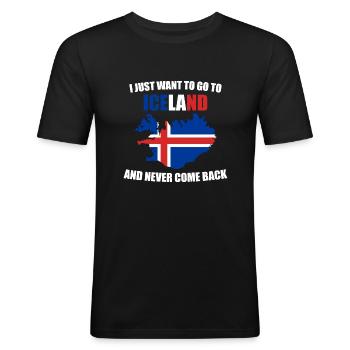 Iceland - Men's Slim Fit T-Shirt - black - Front - Nik (191cm)