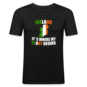 Irlande - T-shirt près du corps Homme - noir - Devant - Nik (191cm)