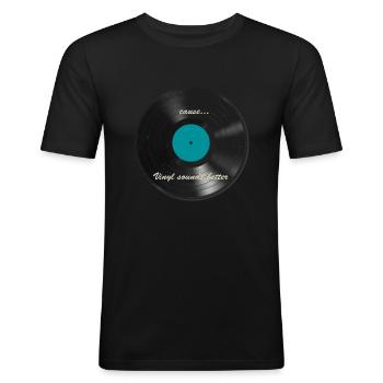 vinyle - T-shirt près du corps Homme - noir - Devant - Nik (191cm)