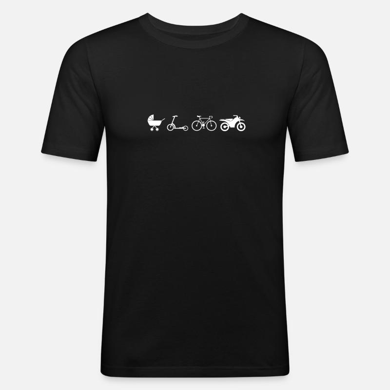 Motorrad Evolution - Männer Slim Fit T-Shirt - Schwarz