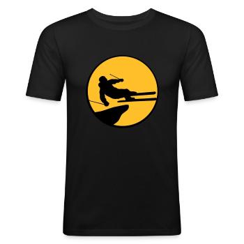jump jump stunt trick cliff high fli - Men's Slim Fit T-Shirt - black - Front - Nik (191cm)