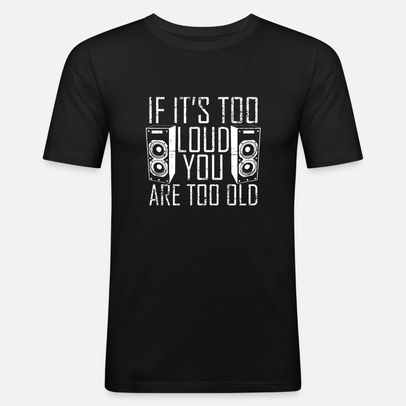 Haut-parleur Techno Basse Techno - T-shirt près du corps Homme - noir