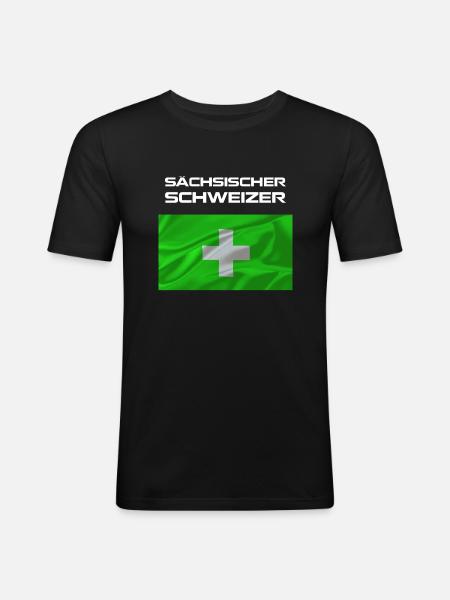 sächsischer schweizer 2 - Männer Slim Fit T-Shirt - Schwarz