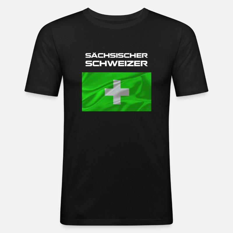 sächsischer schweizer 2 - Männer Slim Fit T-Shirt - Schwarz