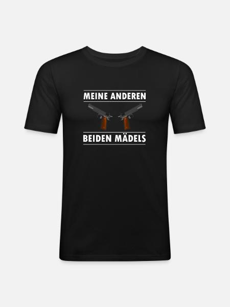 Pistole Mädels - Männer Slim Fit T-Shirt - Schwarz