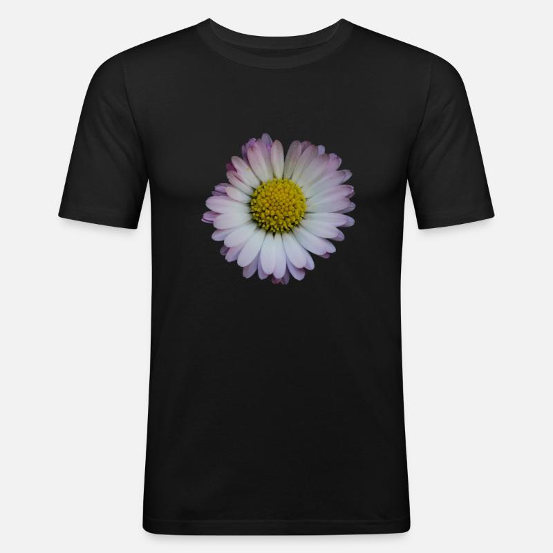 daisy / Gänseblümchen / Blume - Männer Slim Fit T-Shirt - Schwarz