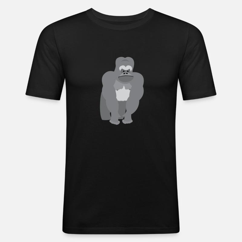 Großaffe Ridgeback Gorilla - Männer Slim Fit T-Shirt - Schwarz
