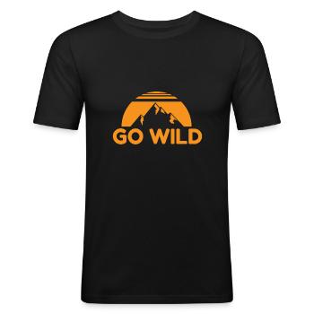 Wildnis Go Wild Mountain Natur Geschenkidee - Männer Slim Fit T-Shirt - Schwarz - Vorne - Nik (191cm)