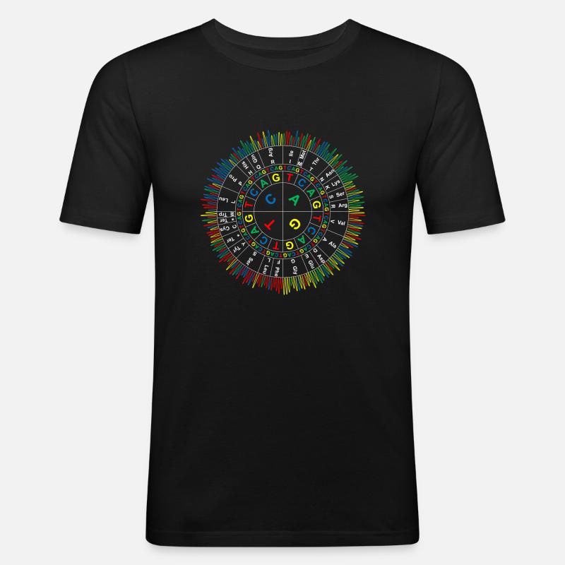 Sanger Codon Circle (dark background) - Men's Slim Fit T-Shirt - black