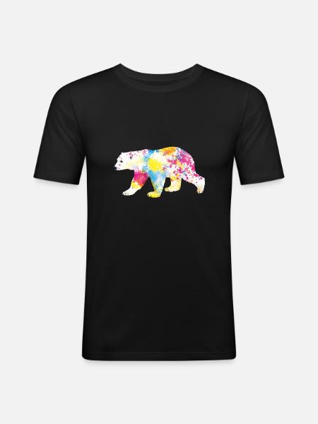 polar bear - Männer Slim Fit T-Shirt - Schwarz