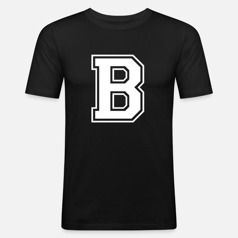 b - Männer Slim Fit T-Shirt - Schwarz