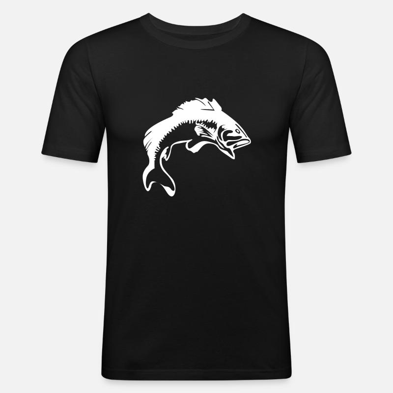 Fisch - Männer Slim Fit T-Shirt - Schwarz