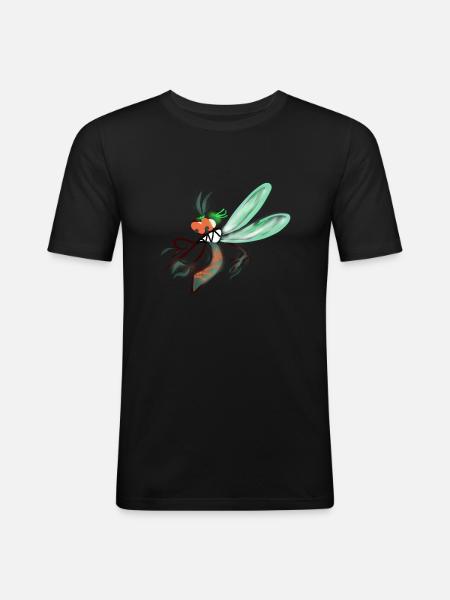 Moustique drôle - T-shirt près du corps Homme - noir