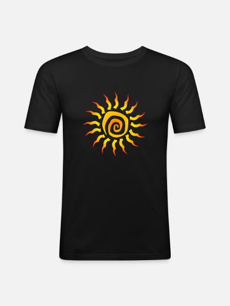 Symbol spiral sun gift idea - Men's Slim Fit T-Shirt - black