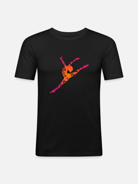 Maori Gymnastik Flickor Hoppa Tribal Tatuering Gåva - Slim Fit T-shirt herr - svart