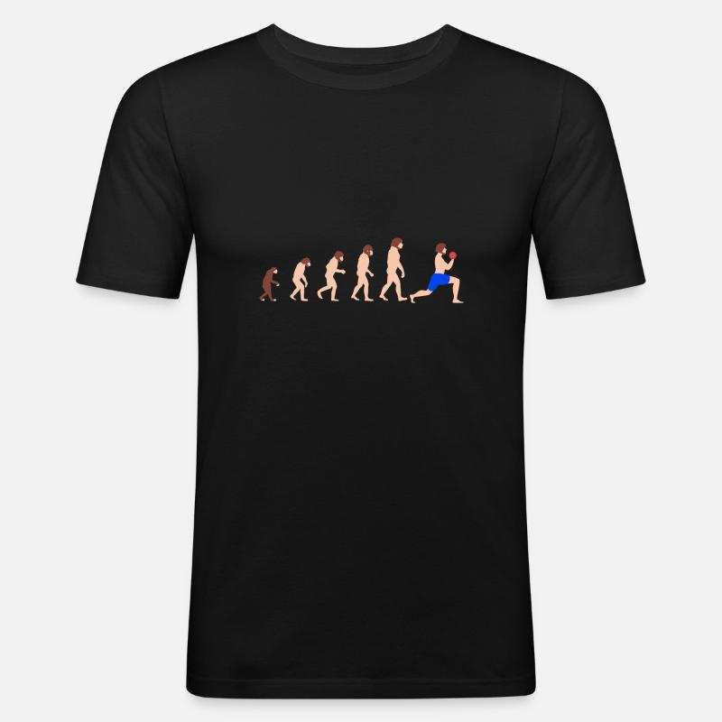 Evolution Weightlifting Bodybuilder Funny Gym - Men's Slim Fit T-Shirt - black
