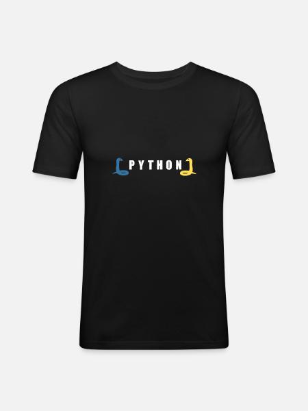 Python Entwickler Programmierer Coder Geschenkidee - Männer Slim Fit T-Shirt - Schwarz