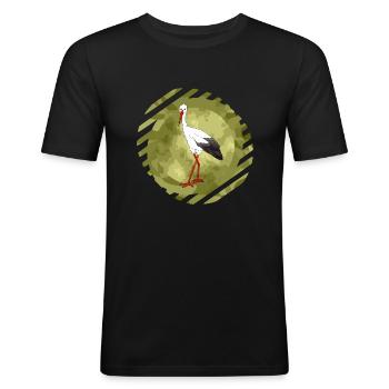 Storch - Männer Slim Fit T-Shirt - Schwarz - Vorne - Nik (191cm)