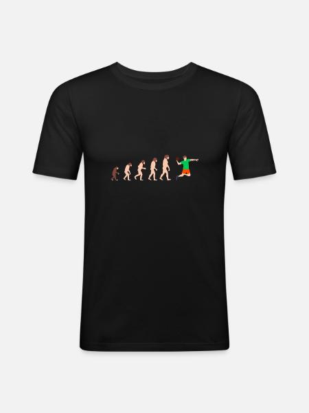 Evolution Handball Player Lustige Geschenkidee - Männer Slim Fit T-Shirt - Schwarz