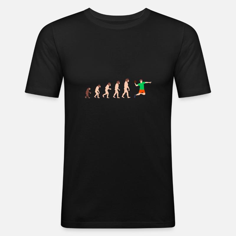 Evolution Handball Player Lustige Geschenkidee - Männer Slim Fit T-Shirt - Schwarz