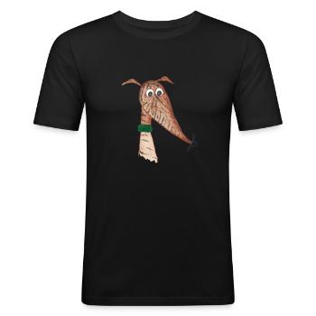 Windhund rot gestromt - Männer Slim Fit T-Shirt - Schwarz - Vorne - Nik (191cm)