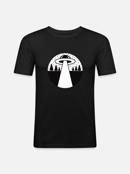 UFO beam - Men's Slim Fit T-Shirt - black