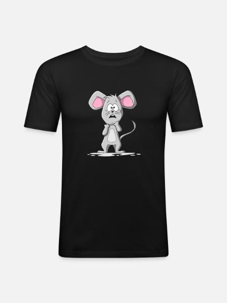 Anxious mouse - Men's Slim Fit T-Shirt - black