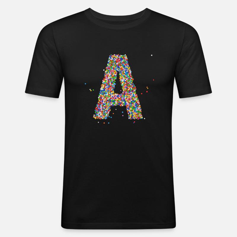 A - Männer Slim Fit T-Shirt - Schwarz