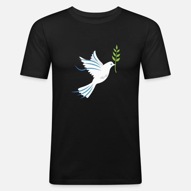 Friedenstaube Symbol der Freundschaft Geschenkidee - Männer Slim Fit T-Shirt - Schwarz