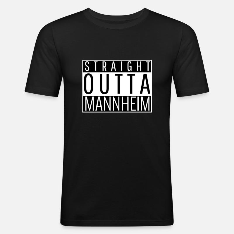 Mannheim - Männer Slim Fit T-Shirt - Schwarz