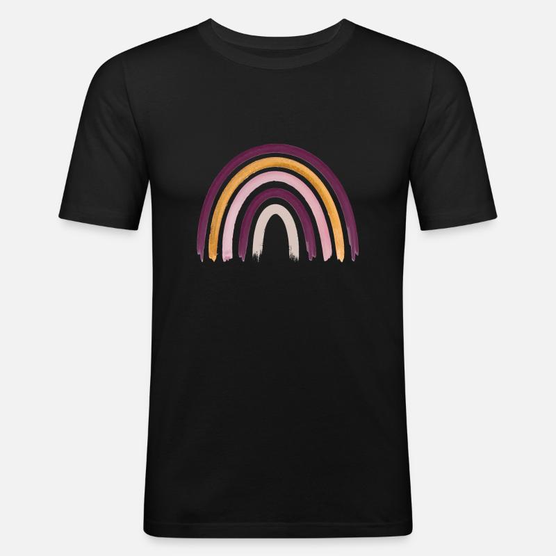 Regenbogen Boho Rainbow Baby Mädchen - Männer Slim Fit T-Shirt - Schwarz