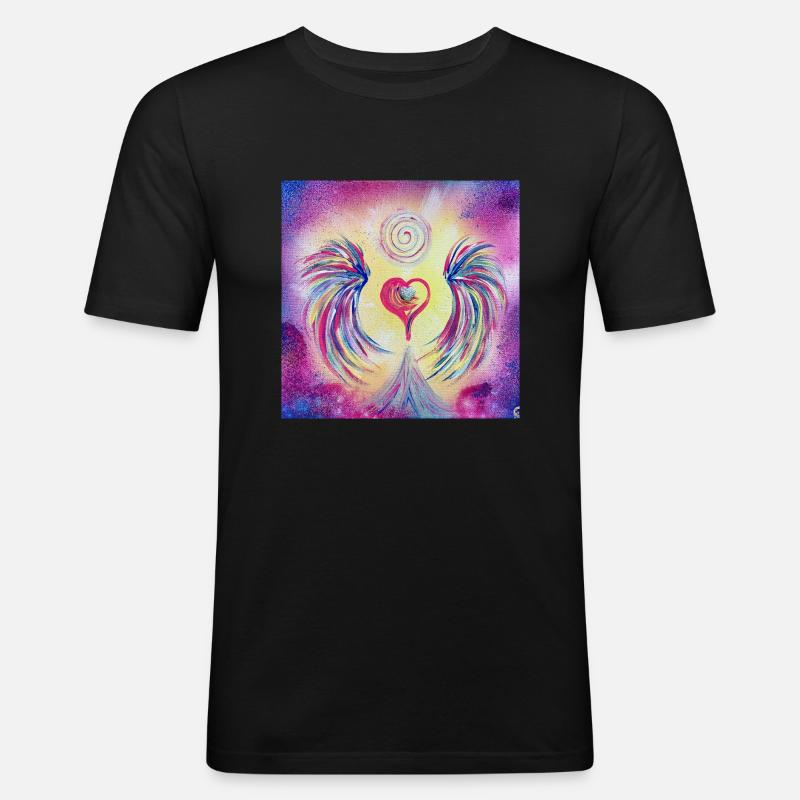 Herzengel der Vielfalt - Männer Slim Fit T-Shirt - Schwarz
