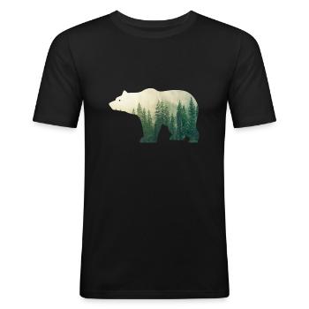 Aventure Outsider Outdoor Nature - T-shirt près du corps Homme - noir - Devant - Nik (191cm)