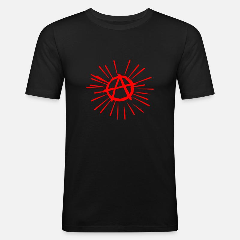 Symbol Anarchie Geschenkidee - Männer Slim Fit T-Shirt - Schwarz