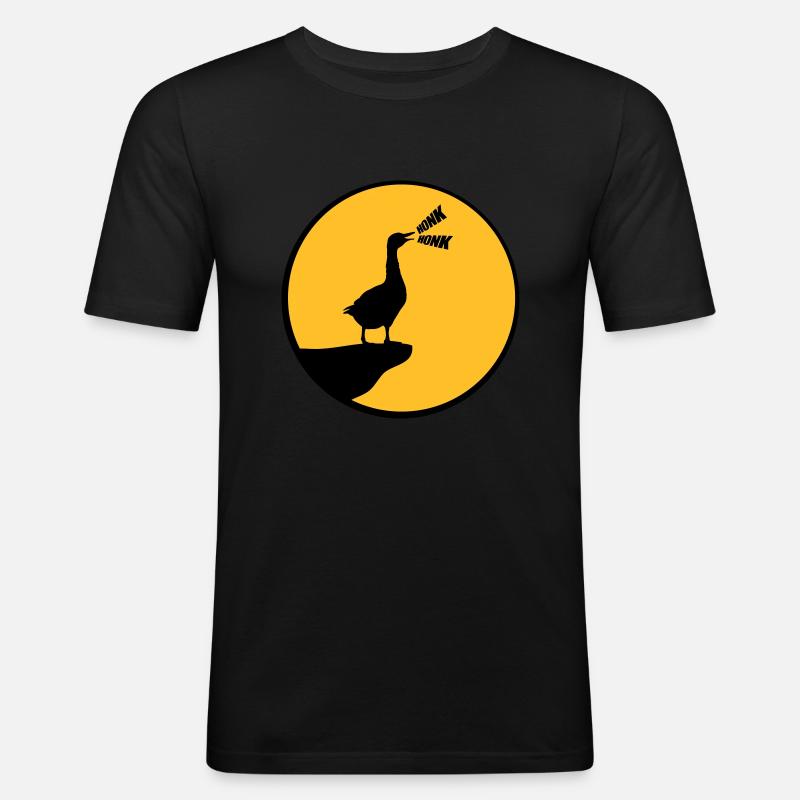 Wolf Gans Honk goose - Männer Slim Fit T-Shirt - Schwarz