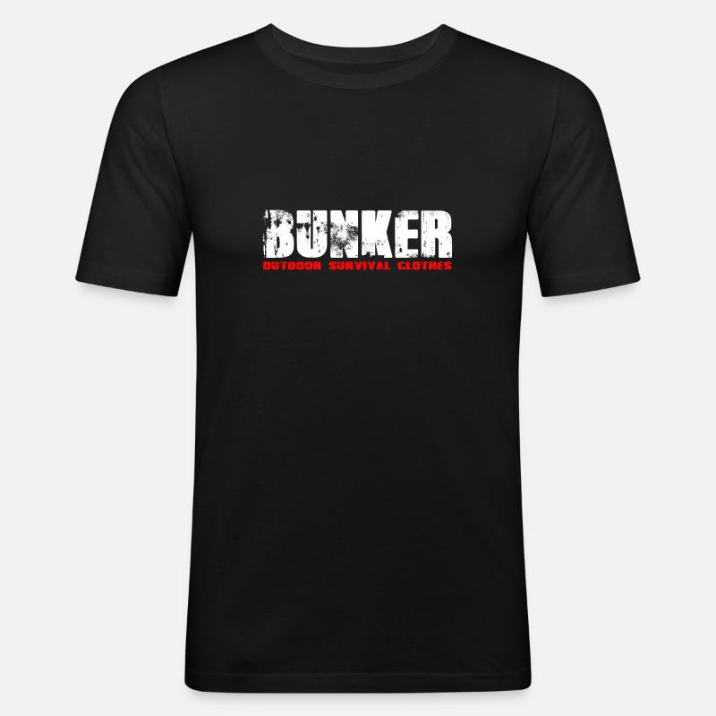 Bunker - Männer Slim Fit T-Shirt - Schwarz