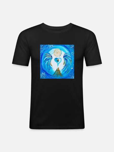 Heart Angel Atlantis - Men's Slim Fit T-Shirt - black