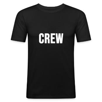 CREW - Men's Slim Fit T-Shirt - black - Front - Nik (191cm)