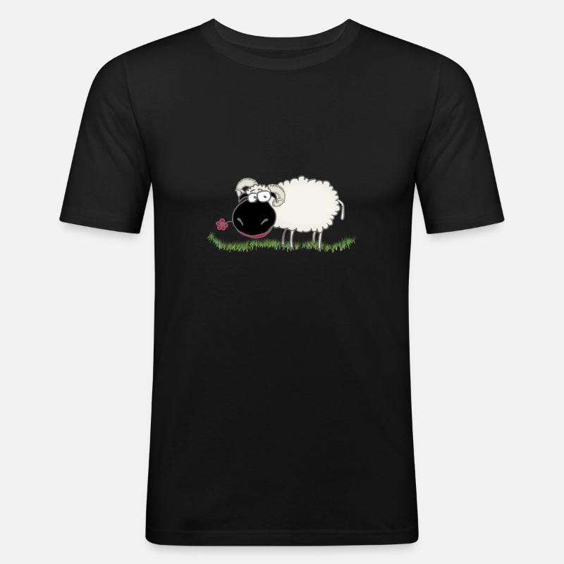 Walliser Schwarznasenschaf - Männer Slim Fit T-Shirt - Schwarz