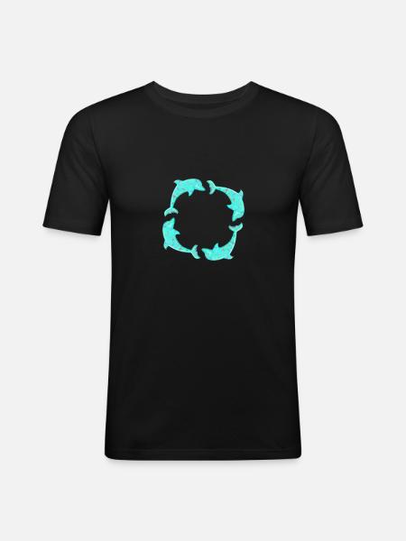 Dolphin - Men's Slim Fit T-Shirt - black