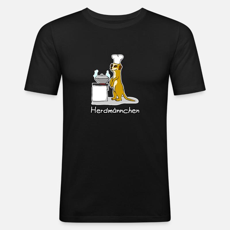 Herdmännchen - Männer Slim Fit T-Shirt - Schwarz