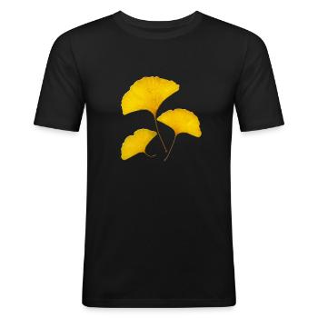 Ginkgo 1.1 Feng Shui Design - Männer Slim Fit T-Shirt - Schwarz - Vorne - Nik (191cm)