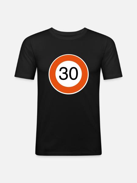 30e anniversaire - T-shirt près du corps Homme - noir