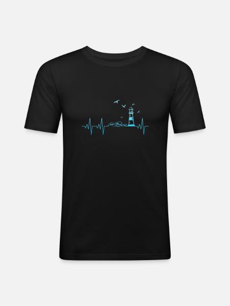 Côte Pouls - T-shirt près du corps Homme - noir