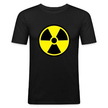 ATOM Logo round - T-shirt près du corps Homme - noir - Devant - Nik (191cm)