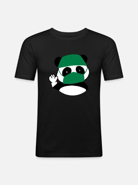 Panda surgeon operating room - Men's Slim Fit T-Shirt - black