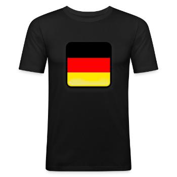 Germany flag - Men's Slim Fit T-Shirt - black - Front - Nik (191cm)