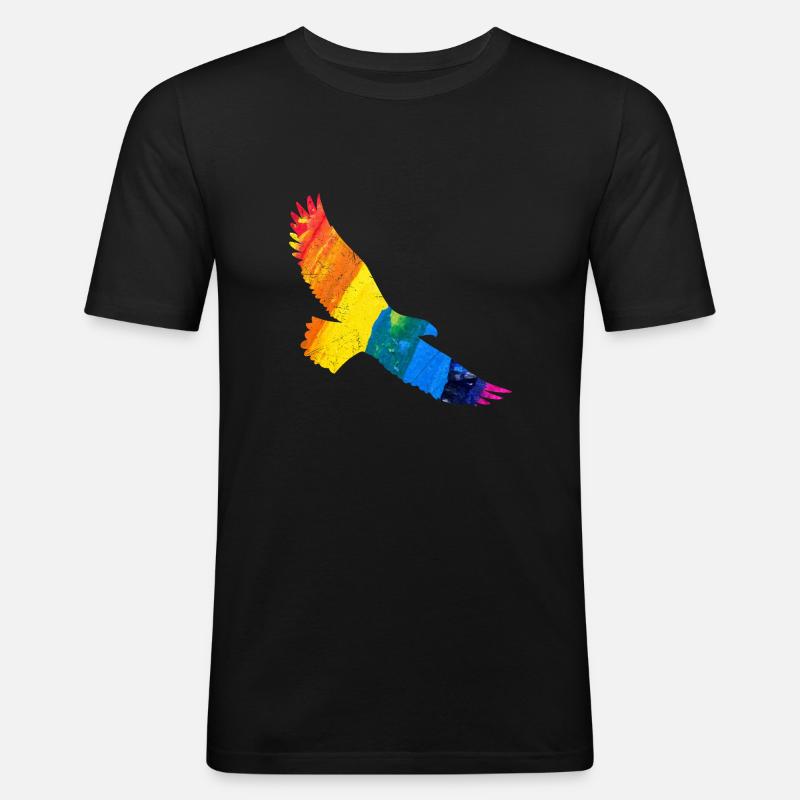 Rainbow Eagle Gift Idea - Men's Slim Fit T-Shirt - black